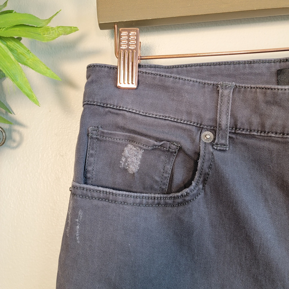 NEW Express High Rise Ankle Legging Distressed Frayed Skinny Gray Grey 8 Jeans - Picture 2 of 10